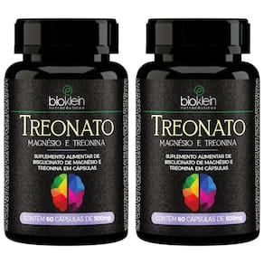 Kit 2x treonato magnésio + treonina  60 cápsulas - bioklein