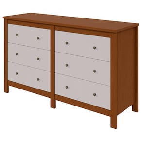Comoda Horizontal Maggiore 6 Gavetas Frassino/Off White