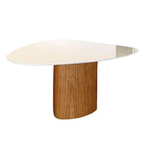 Mesa de Jantar Cone orgânica Redonda 100x103 cm Base Freijó com Tampo Laqueado