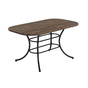 Mesa para Cozinha 1547 + Tampo Madeirado 160x90cm Preto/Legno - Carraro