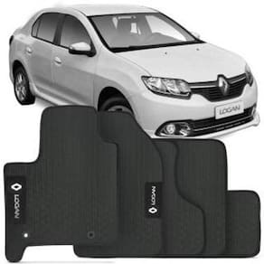 Tapete automotivo logan - borracha pvc bordado linha black