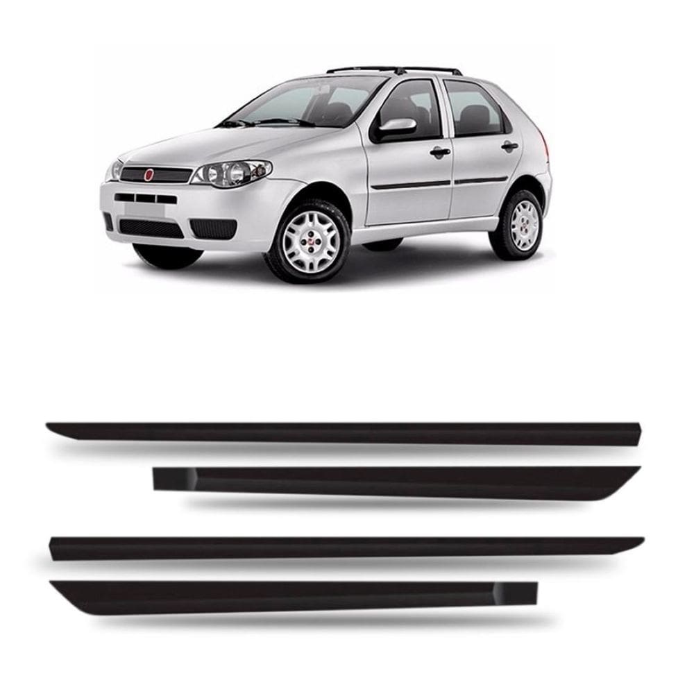 Kit friso borrachão lateral fiat palio 2007 2008 4 portas