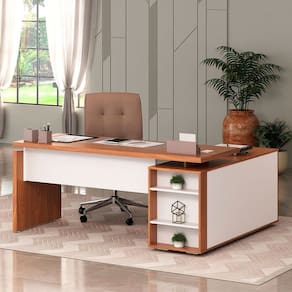 Mesa para Escritório Gerencia 1 Porta Freijó/Branco - Artany Móveis