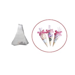Saco saquinho cone doces pipoca transp. 15x30 c/200un