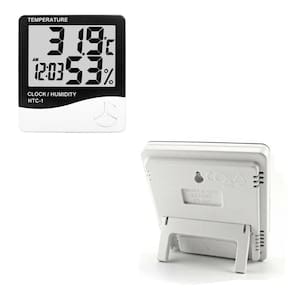 Termo-higrômetro digital relógio umidade e temperatura do ar