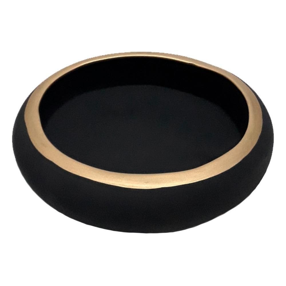 Vaso ikebana baixo cerâmica fosca decor plantas garden black