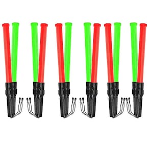 Bastao Sinalizador 2 Cores Grande Kit 6 Unidades Led Estacionamento Sinalizaçao Emergencia