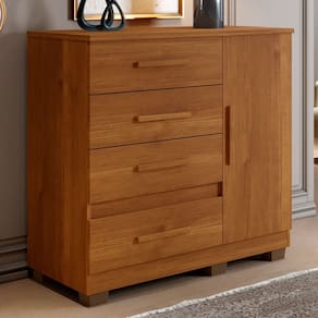 Cômoda Flora 1 Porta 4 Gavetas Cinamomo - Panorama Móveis
