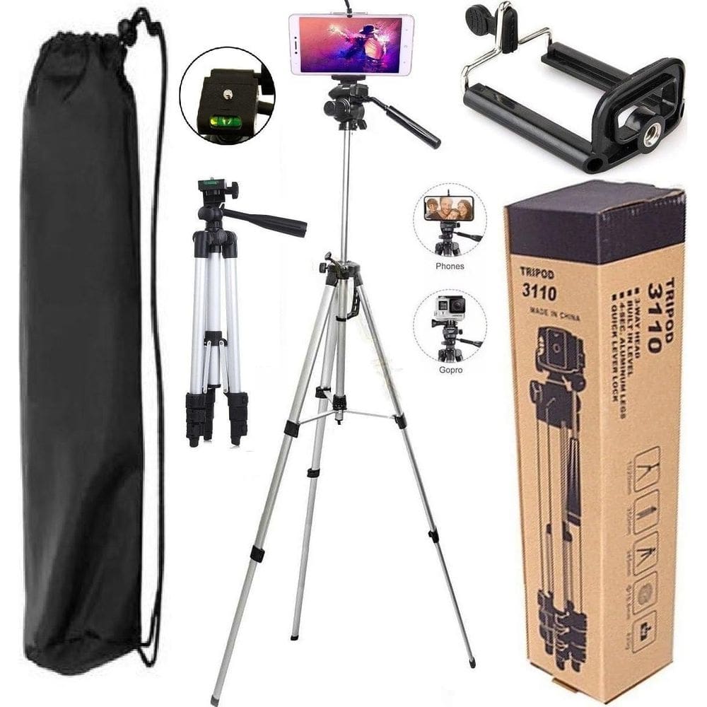 Kit youtuber tripé profissional celular pedestal + microfone