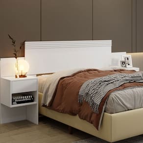 Cabeceira Extensível Verona com 2 Gavetas Branco - Panorama Móveis