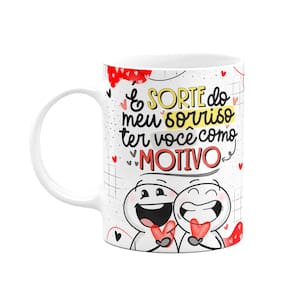Caneca funny namorados - É sorte do meu sorriso, ter você!