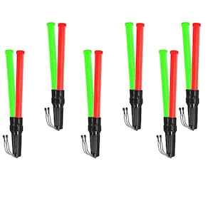 Bastao Sinalizador 2 Cores Kit 6 Unidades Led Fluorescente Lanterna Obra Transito Sinalizaçao