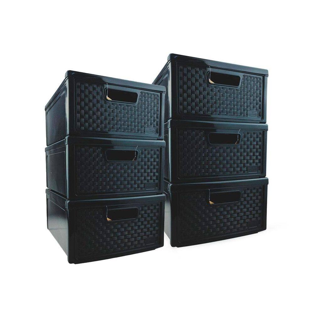 Kit 6 Gaveteiros Modularares Empalhável Organizador Multiuso