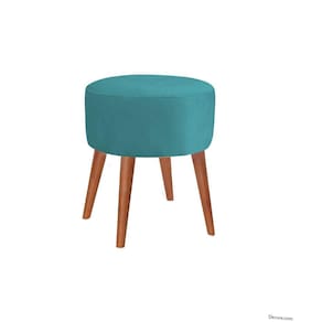Puff puf banqueta magnus azul turquesa 4 pés palito