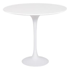 Mesa Lateral Tulipa Saarinen Redonda 51 cm - Laqueado Base Branca