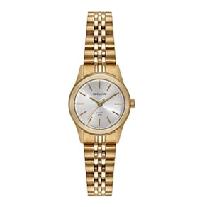 Relógio Seculus Feminino Ref: 44193lpsvda1 Clássico Aço Dourado