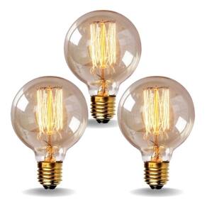 3 lâmpada filamento carbono g80 vintage retro 40w 110v