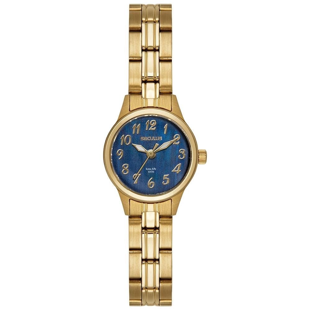 Relógio Seculus Feminino Ref: 44196lpsvda1 Clássico Aço Dourado