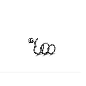 Piercing argola titânio septo helix cartilagem 6mm preto