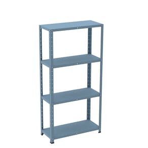Estante com Estrutura Metálica com 4 Prateleiras Espresso Móveis Azul Dali
