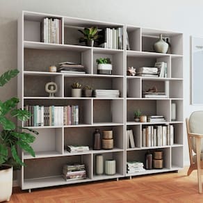 Conjunto 2 Estantes para Livros Euforia Yescasa Branco em Mdp Branco