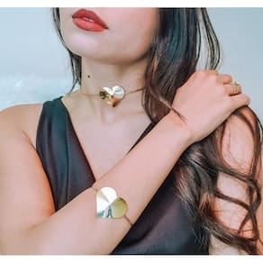Bracelete Carla Diaz Coração Folheado A Ouro 18K