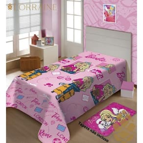 Manta micro solteiro 200x150 fun não alérgica barbie viagens