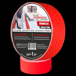Fita Antiderrapante 50 mm X 10 Metros - Vermelha