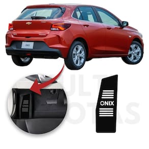 Descanso de pé chevrolet onix 2020 a 2022 aço escovado preto