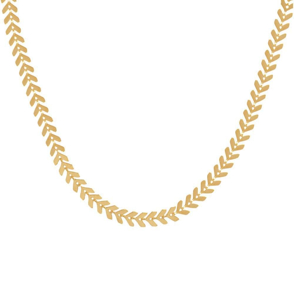 Choker Folhas Delicado Folheado A Ouro 18K