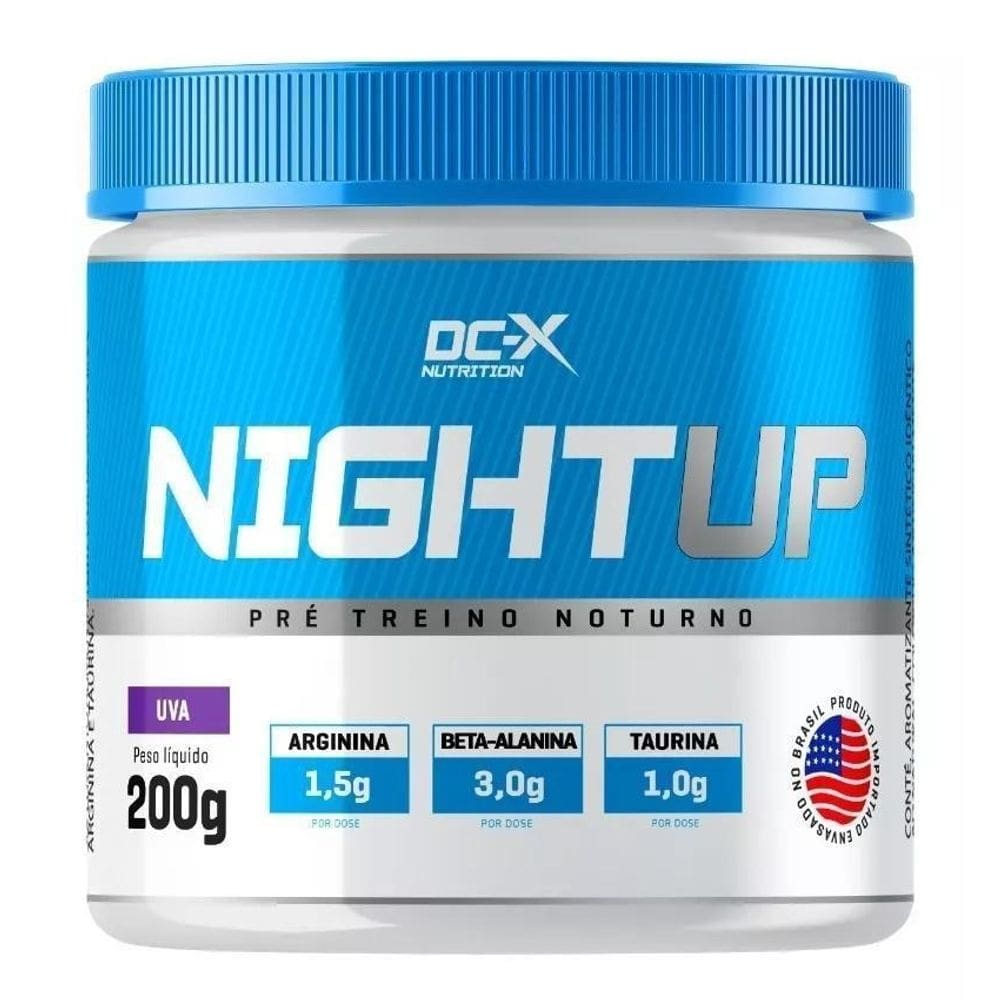 Night up pré treino sem cafeína 200g dc-x nutrition