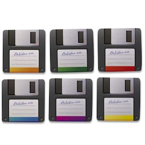 Kit 6 porta copos nerd retrô disquete decoração divertida