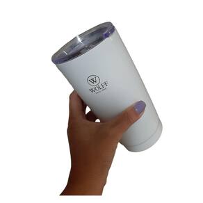 Copo térmico com tampa 600ml gelado quente  branco