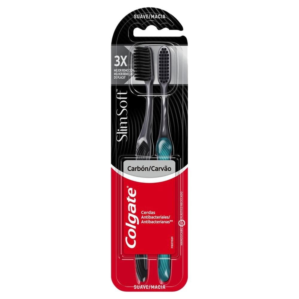 Escova de Dente Colgate Slim Soft Black 2 unid