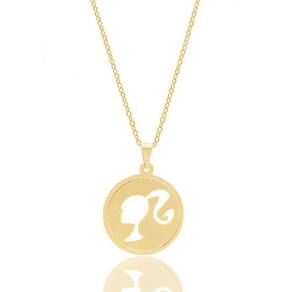 Colar Barbie Vazado Folheado A Ouro 18K