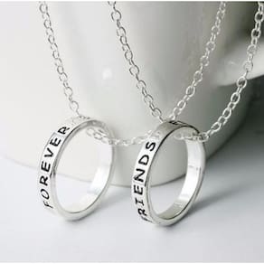 Colar Amizade Anéis Best Friends Forever Folheado - B23