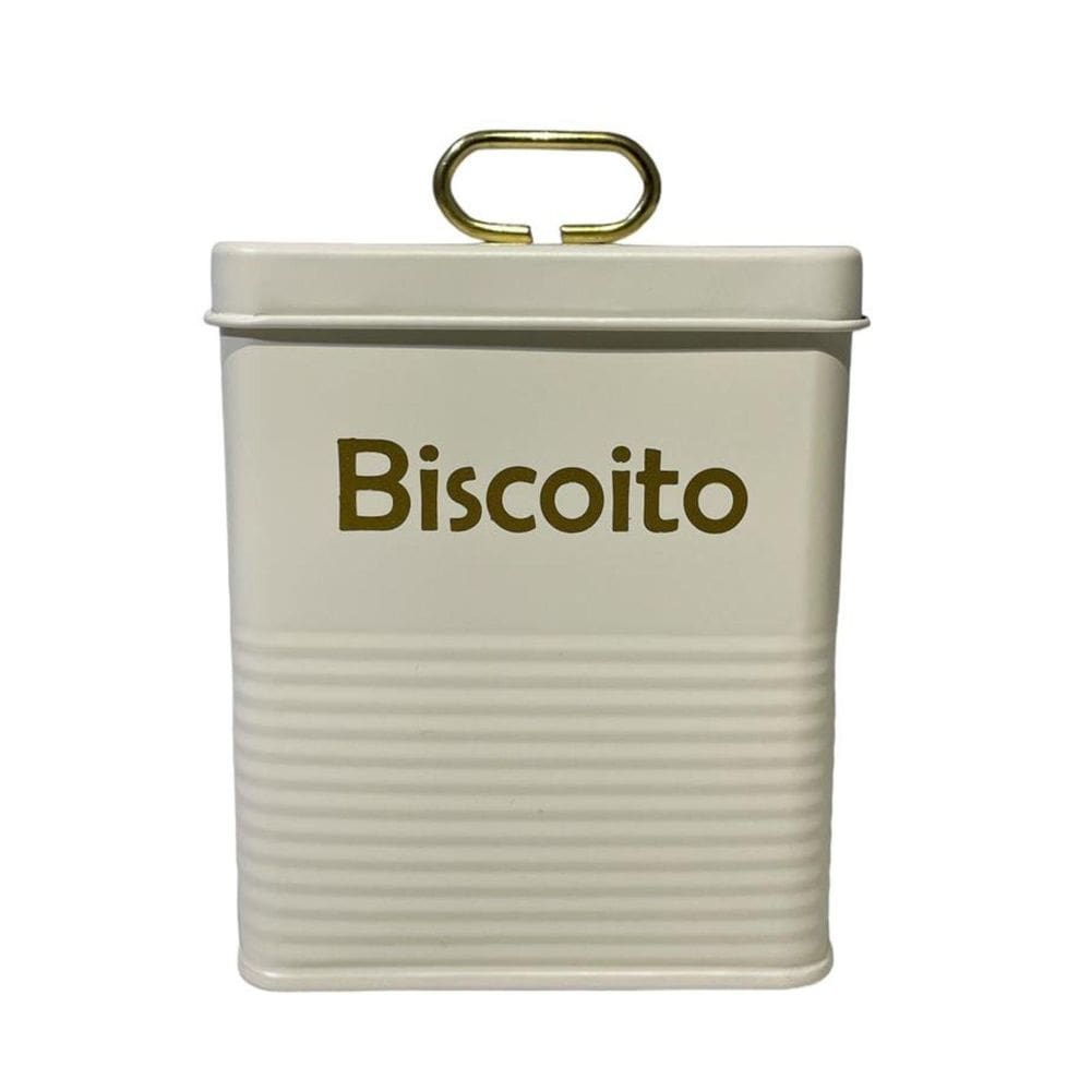 Pote De Lata Hermético Biscoitos Vintage 1 Litro