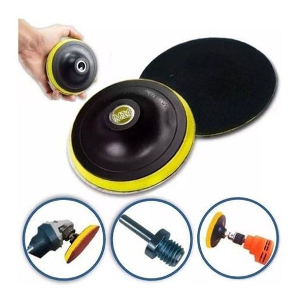 Base disco de lixa tiras aderentes 100mm x m14 adaptador furadeira
