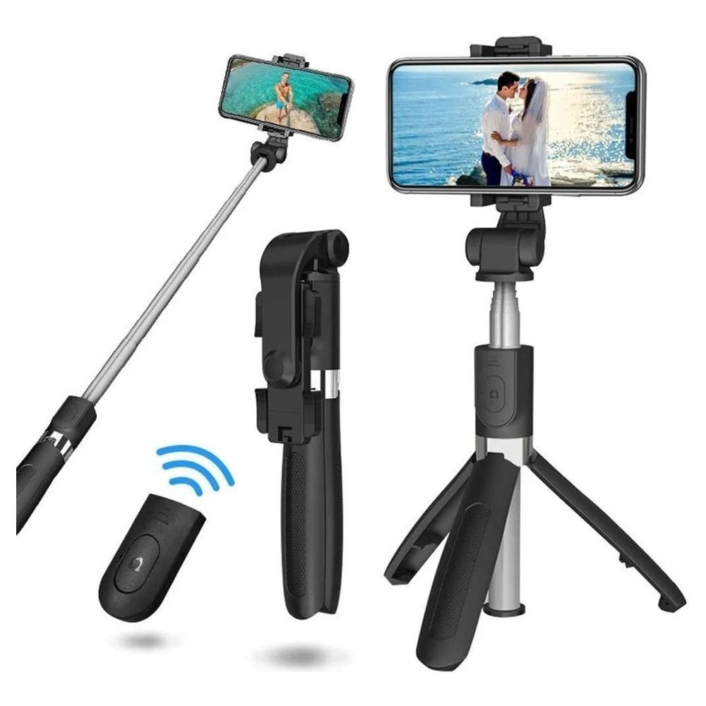 Pau bastão selfie tripé controle bluetooth retrátil celular