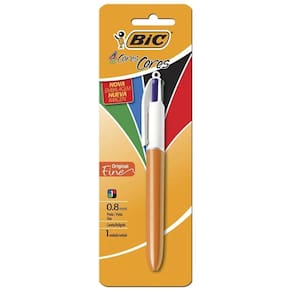 Caneta bic 4 cores 0.8mm - tinta de qualidade
