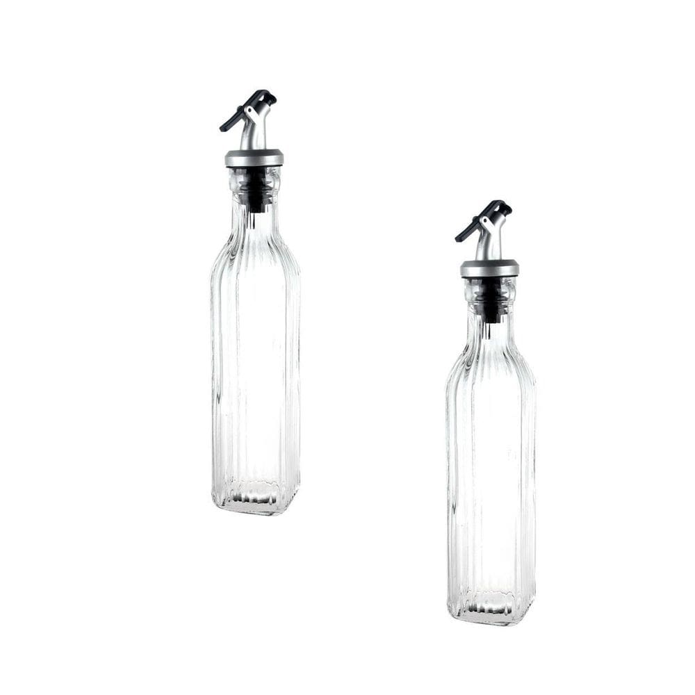 Kit 2 porta azeite e vinagre vidro dosador 250ml graffiato
