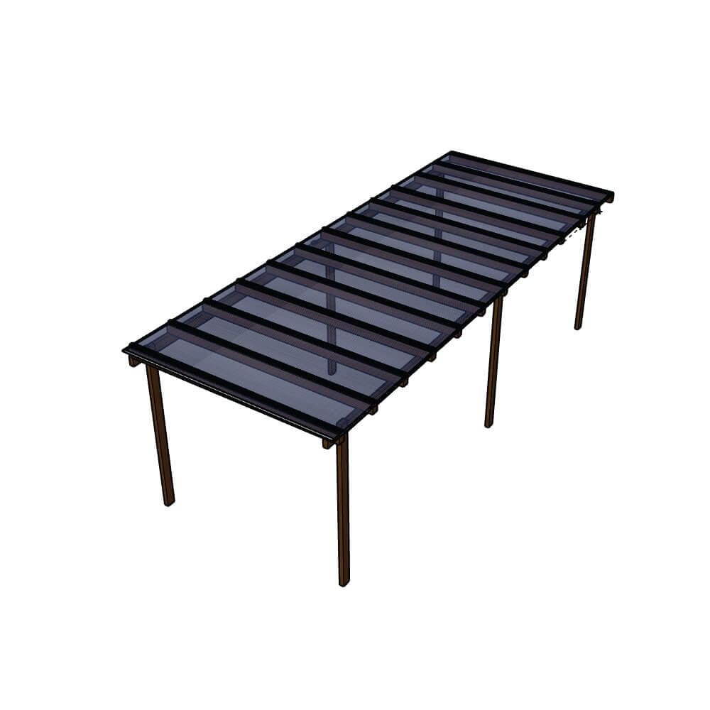 Kit Policarbonato Fume 6mm 8,00m x 3,00m - Perfis Naturais