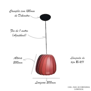 Luminária Pendente Moderno Sala Balcão Safira 20Cm Marsala