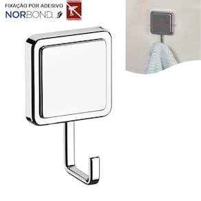 Gancho multiuso porta toalhas adesivo dupla face - cromado