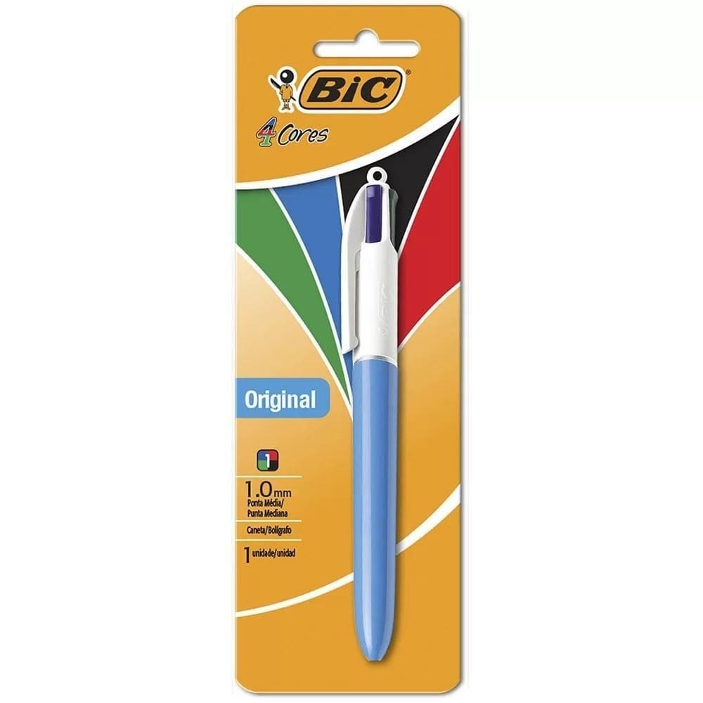 Caneta bic 4 cores esferográfica 1.0 mm