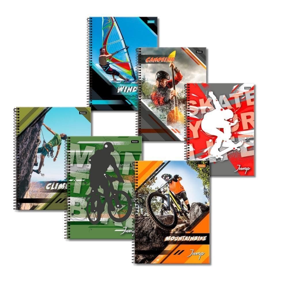 Caderno universitário jump radical 15 matérias