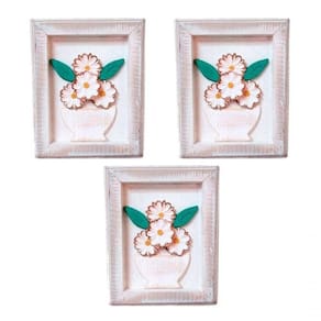 Kit Quadros Para Sala Quarto Casal Cozinha Moldura Madeira Cor Branco Cor Da Armação Branco
