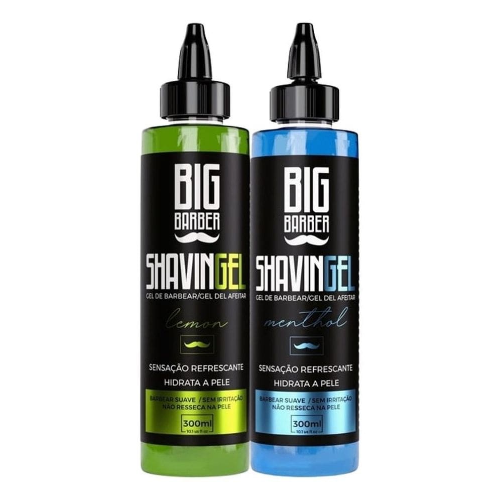 Kit shaving gel de barbear lemon menthol atacado big barber