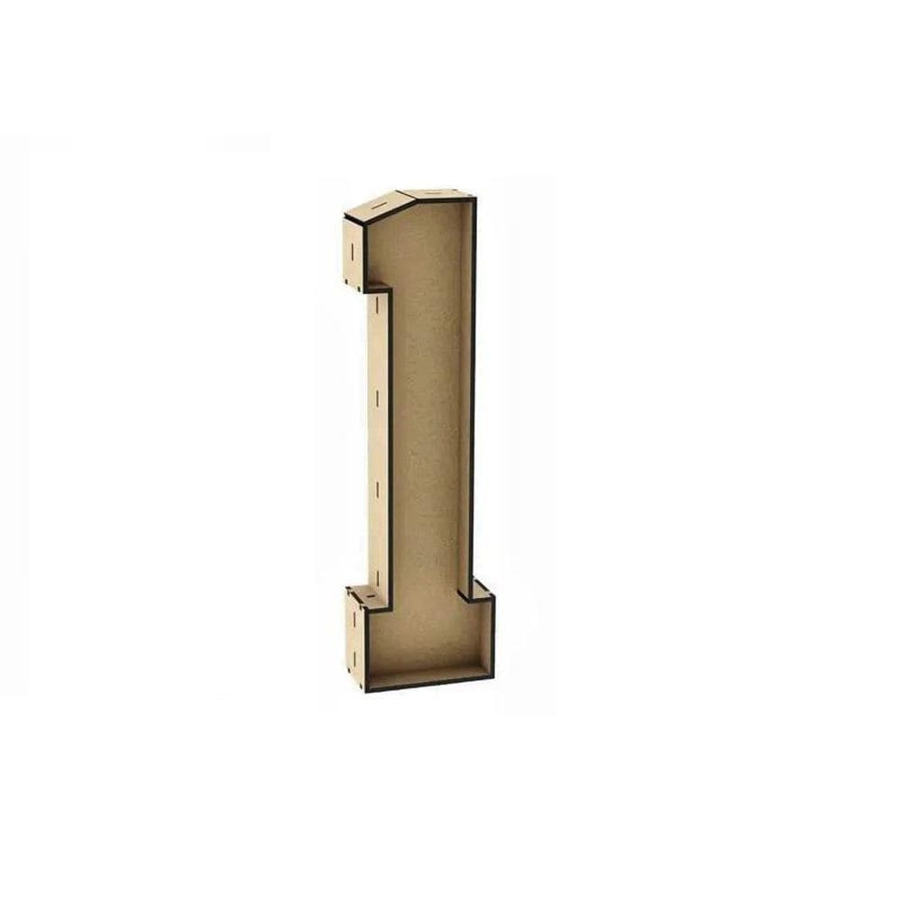 Número 1 letra caixa grande mdf 30cm de altura decoração