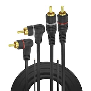 Cabo Coaxial RCA Duplo - para Som Automotivo - 90° Graus - 5 metros - Chip SCE PIX 018-0425